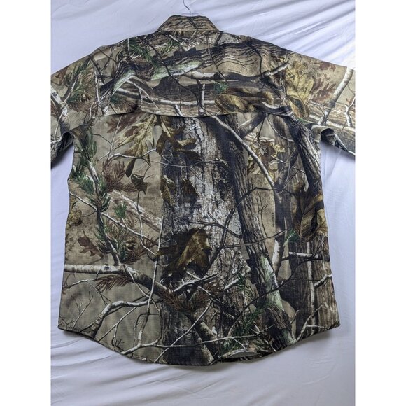 Realtree Mens Camouflage Hunting Shirt Ripstop Long Sleeve Vent Outdoor Fishing - Picture 2 of 16